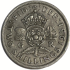 1951 Great Britain Florin George Two Shillings World Coin Low Mintage Lot B1-90