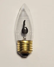 FLICKER FLAME CLEAR LIGHT BULB 3 WATT E26 STANDARD BASE NEW 22105J