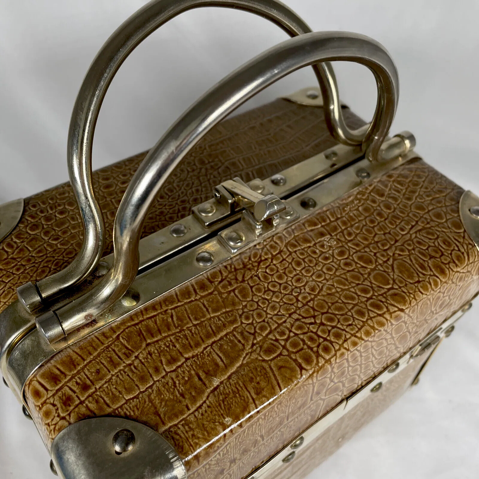 Vintage Delill Italian Train Case Purse 1960 Gem