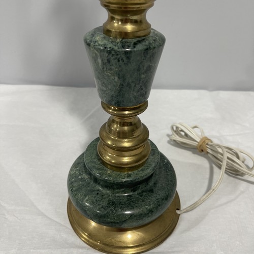 Mid-Century James Mont Style Green Marble and Bronze Column Table Lamp Art Deco - Picture 3 of 24