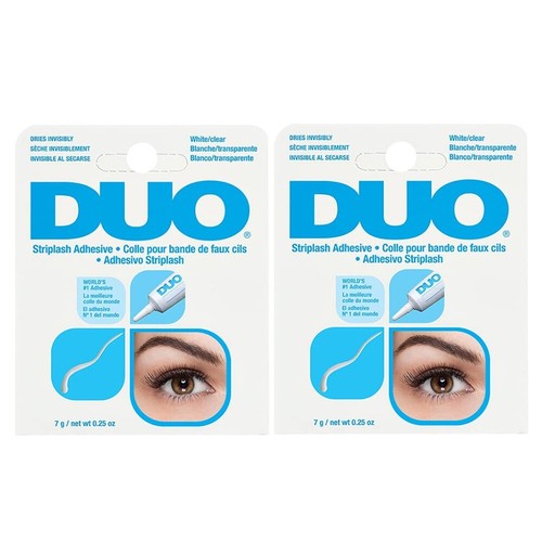 2 Pack | DUO Strip Lash Adhesive White/Clear, for Strip False Eyelash, 0.25 oz