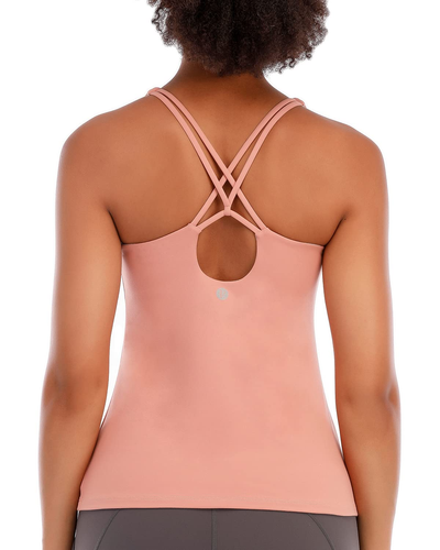 Running Girl Tank Women L Pink Built-in Shelf Bra Yoga Active Athleisure 2757 - Picture 3 of 9