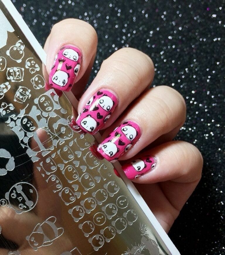 Cute Panda Theme DIY Manicure Nail Art Image Stamping Template BPX
