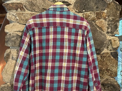 Dakota schweres Flanellhemd Vintage 80er Herren XL blau lila kariert Knopfleiste - Bild 6 von 8
