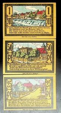 1921 Germany CALBE 25 50 100 Phennig Banknote / Notgeld
