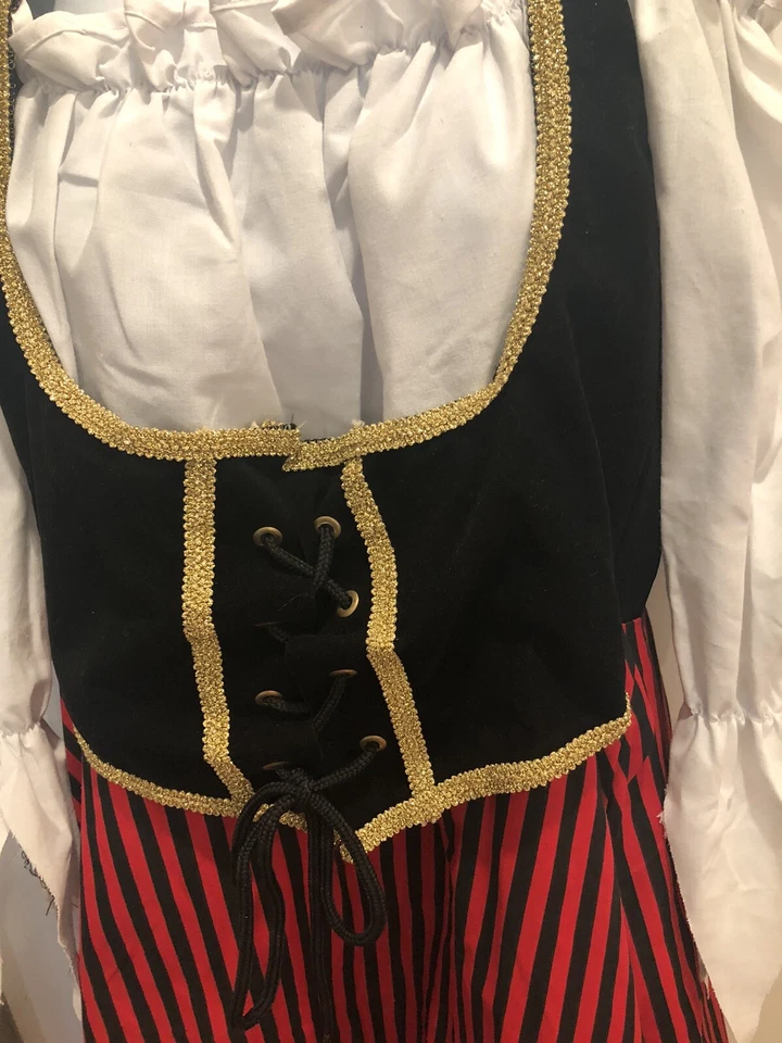 Disfraz de Halloween Pirata Doncella Bucanero Belleza Swashbuckler Se Ajusta a Talla 6-14 Foto 2 de 4