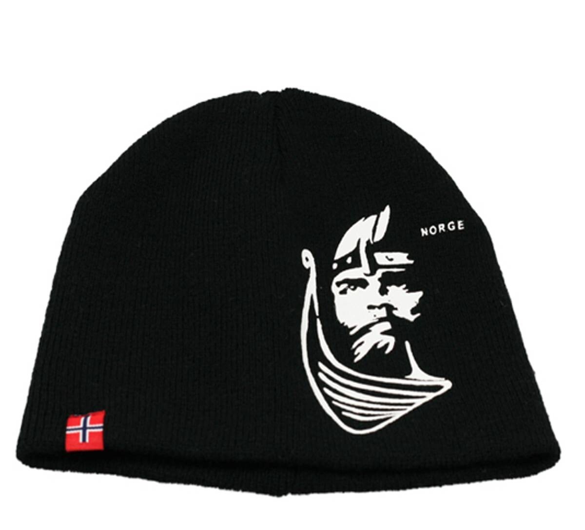 Norway Viking Knit Ski Hat Black New Winter Beanie