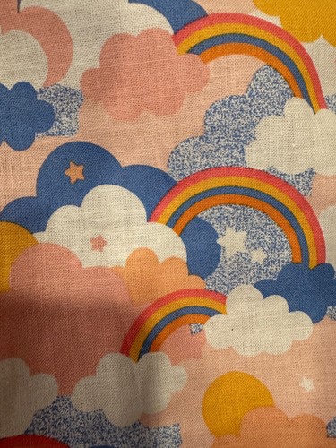 Pants, Girls Size 4, New, Handmade, 100% Cotton, Rainbows&Clouds - Picture 2 of 4