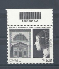 2009 ITALIA Codice a Barre Biblioteca Paninoteca Accademia Ambrosiana MNH** 1265