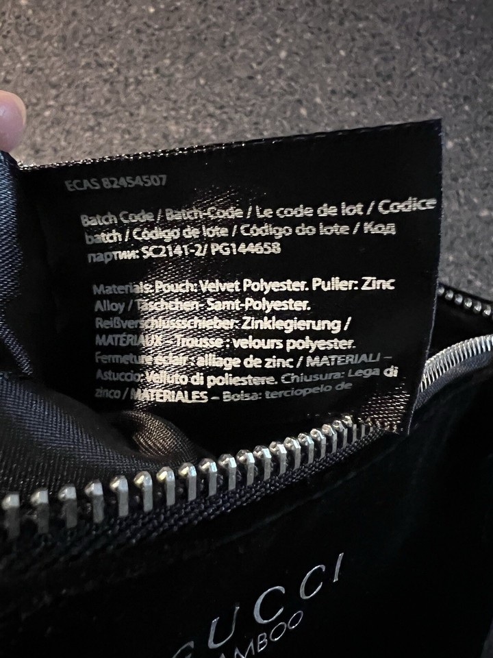 Gucci Bamboo Metal Zipper Black Velvet Pouch Cosmetic Bag eBay