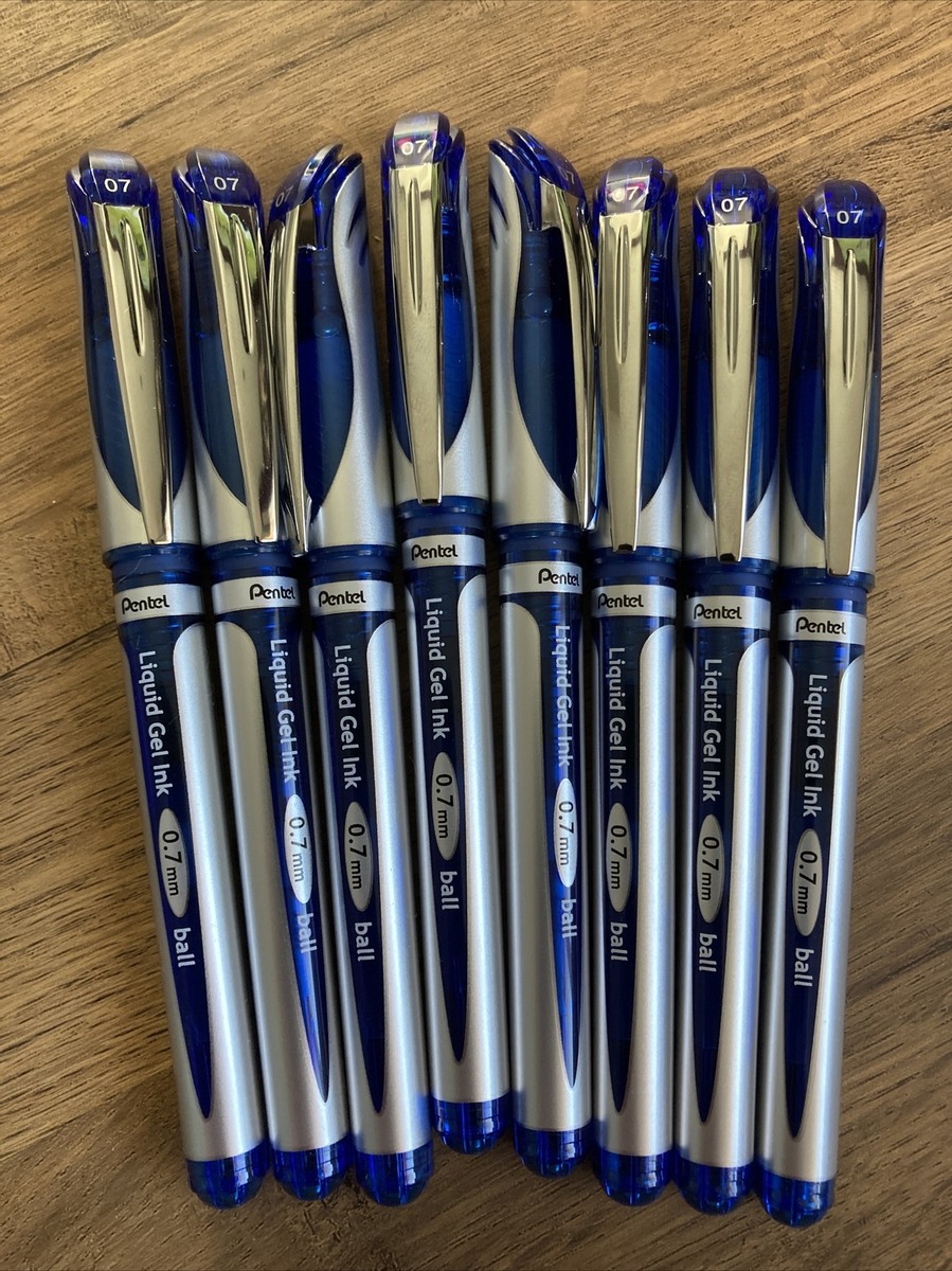 Pentel EnerGel Plus Rollerball Pens - 0.7mm Medium Tip Black Ink Refills [Pack Of 12]