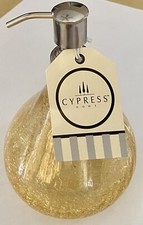 Cypress Home 7.  Reflective Etched Glass Soap Dispenser Chrome Top Push Pump