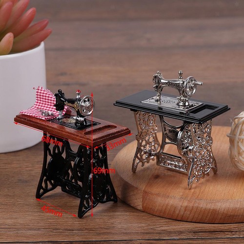 1/12 Mini macchina da cucire per casa delle bambole Mobili in miniatura per casa - Photo 6/8