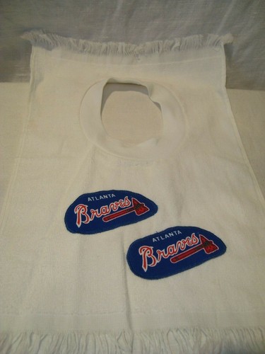 Atlanta Braves MLB Baseball Handarbeit/Geschirrtuch Kinder/Baby Lätzchen NEU - Bild 3 von 3