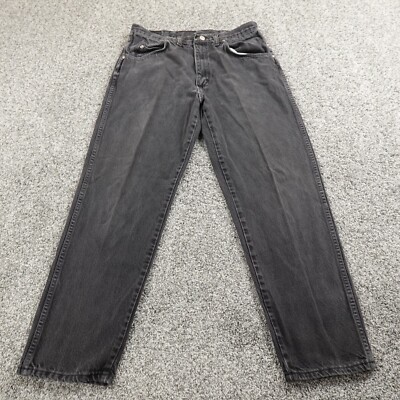 VTG Wrangler Jeans Mens 32X29 Dark Black Denim Pant Western Cowboy