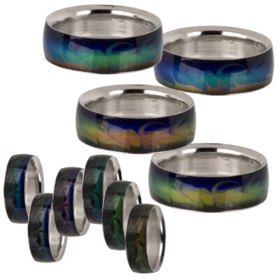 Mood Ring Gefühlsring Welle Wellen Stimmungsring wechselt Farben Größe 52 - 60