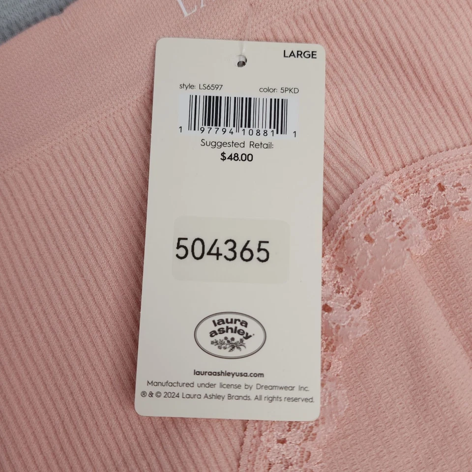 Laura Ashley Womens 5-Pack Lace Trim Hip Briefs Size Large LS6597 - Image 2 of 4