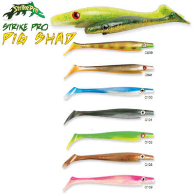 Strike Pro Pig Shad Junior 2Stück 20cm 50g Farbe zur Auswahl Hecht Pike Köder