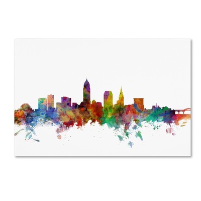 Trademark Fine Art Cleveland Ohio Skyline by Michael Tompsett, 22x32-Inch