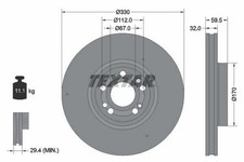 2x TEXTAR Bremsscheiben Vorne passend f&uuml;r MERCEDES-BENZ GLE (W167) 330mm