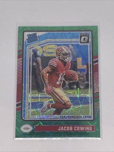 2024 Donruss Optic Jacob Cowing Green Velocity Rated Rookie Refractor RC 49ers