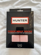 Hunter Womens Pink Fleece Welly Boot Socks Size M