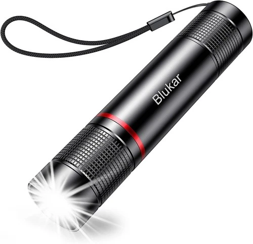Blukar Torcia LED Ricaricabile, Super Luminoso Torcia Elettrica, 4 Modalità
