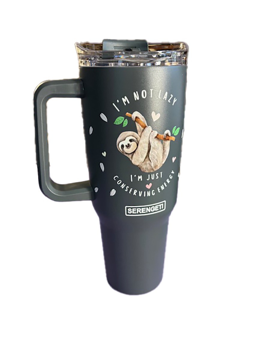 SERENGETI 40oz Ultimate Vacuum Sealed Tumbler with Handle and Straw - Sloth