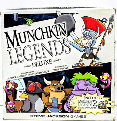 Munchkin Legends Deluxe - Board Game - Includes Expansion Faun - Complete - 2014