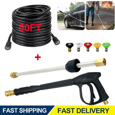 #ad 4000PSI High Pressure Car Power Washer Gun Spray Wand Lance Nozzle and Hose Kit $34.98