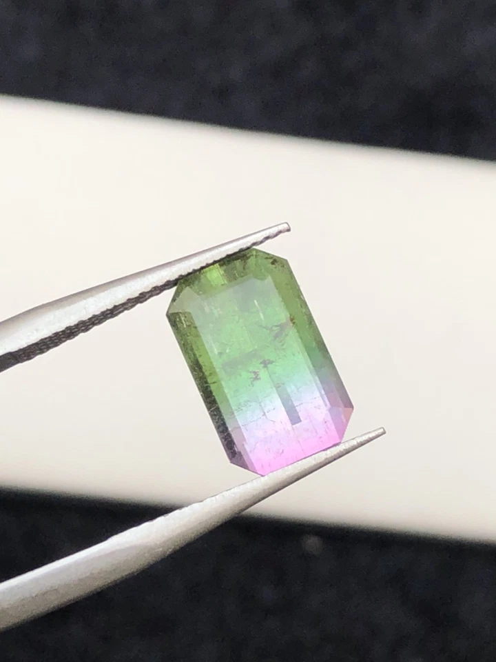 Natural Watermelon Tourmaline 2.93ct | Bi-Color Pink Green | Emerald Cut - Image 2 of 4