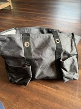 Thirty-One Gray Polka Dot Medium Multiple Pocket bag with Adjustable St  