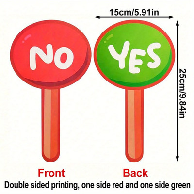 2Pcs Classroom Response Handheld Paddles, Double-Sided Printing PVC Answer Indic