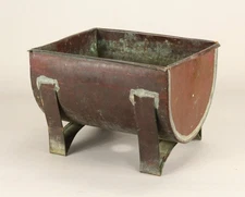 = Antique 19th C. Hand Crafted Primitive Copper Sheet Sink