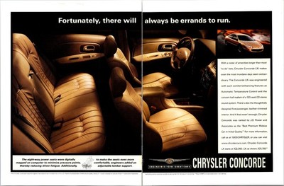 CHRYSLER Concorde 1998 Vintage Magazine Ad 2-Page Print Auto Car Automobile