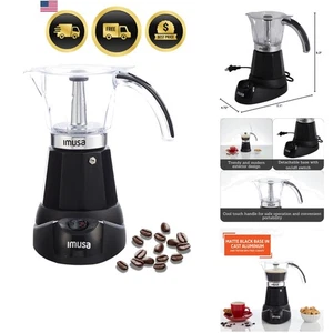 6 or 3 Cup Electric Espresso Maker Black Coffee Machine for Cuban Coffee, Mok...