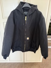 Carhartt Heavyweight Black Zip Work Hooded Jacket Men's RegXL 0J0140-M EXCELLENT