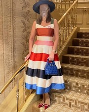 Kate Spade New York Fit & Flare Satin Midi Dress  – Sleeveless - Party Cocktail