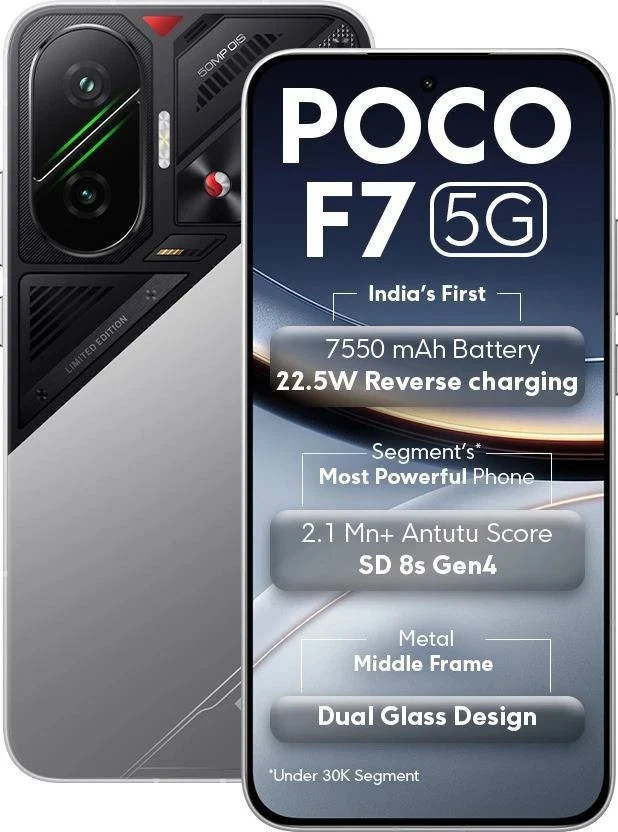 POCO F7 5G (Silver 512 GB 12 GB ) NFC 6.83