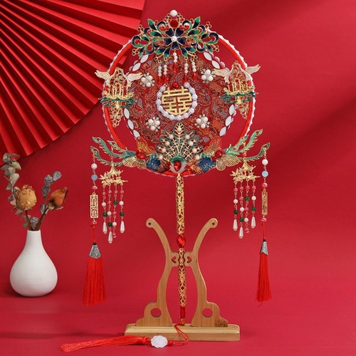 Handmade Wedding Show Fan Antique Style Decorative Fan for Dance Performance - Picture 5 of 20