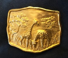 Doreen Ryan GIRAFFES Belt Buckle 3.25  fits 1.25 belt Not Included Rare Design