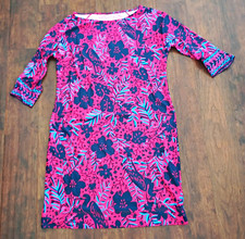 Lilly Pulitzer Med Womens Pink Navy Blue Flor...