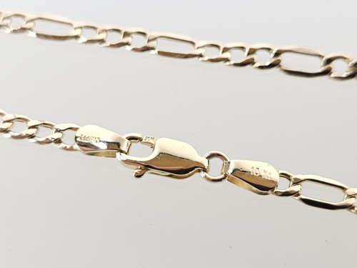 22 Zoll 10K Gelbgold 3,4 mm hohle Figarokette Halskette 3,9 g (AM1089080) - Bild 6 von 8