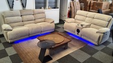 Lakelyn (DFS) 3 + 2 Fabric Beige or Grey Electric Power Recliner Sofa Set