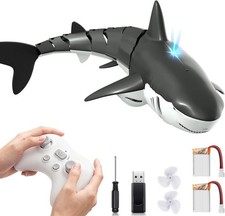 Remote Control Shark Pool Toys for Kids RC Boat Outdoor Water Toy with Light
