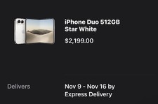 Apple iPhone Duo 512GB White Foldable Smartphone, 20+ MP Camera