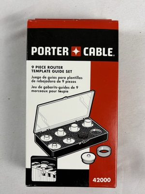 #ad #ad Porter Cable 9 Piece Router Template Guide Kit 42000 . New In Box. $24.99