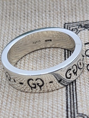Gucci Ring , Ghost , 6mm Sterling Silver, Size 5 , New | eBay