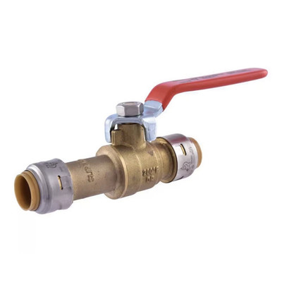 SharkBite 1/2 in Straight Brass Ball Valve Push-to-Connect, PTC, 20004