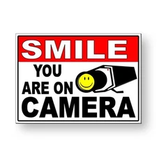 Smile You Are On Camera Sign Metal 5 SIZES video surveillance security ms005 S25